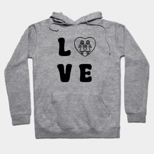 Love Lesbians Black Hoodie